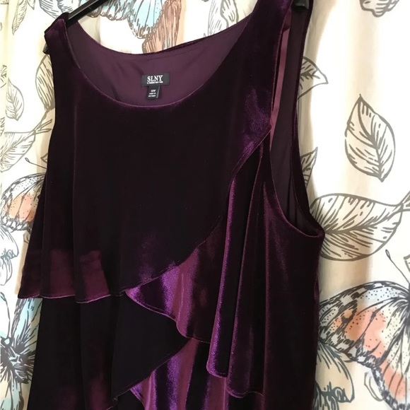 Women's Formal Plus Dress Royal Purple Tiered SLNY Fashions NEW - Picture 2 of 7